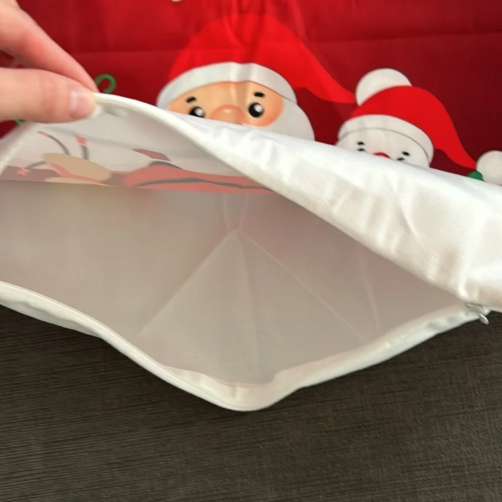 Merry Christmas Pillow case - Santa, Snowmen and  Reindeer NEW